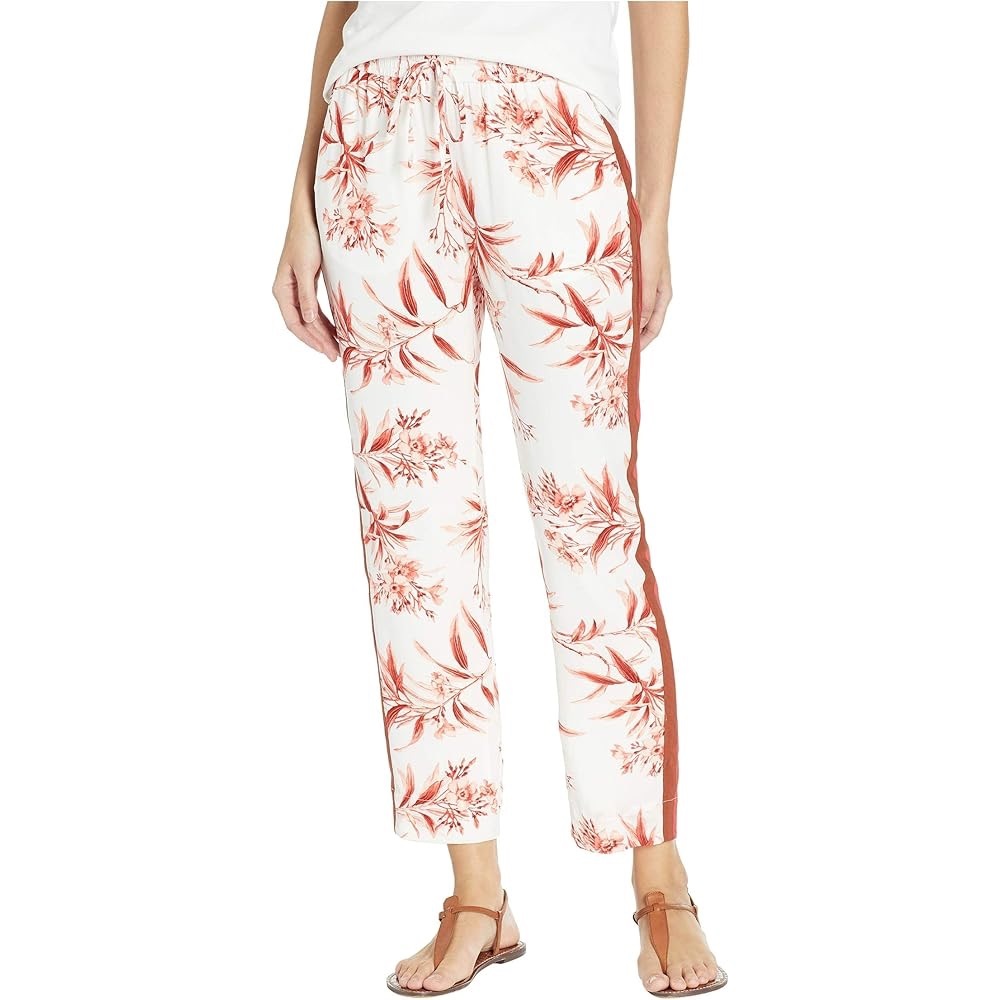 Joie White and Brown Floral Track Pants